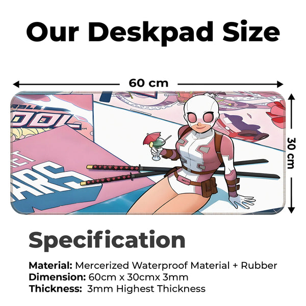 Deadpool Girl Relaxed Pink Suit Art Deskmat