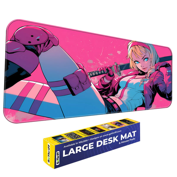 Gwenpool Sword Ready Pink Action Deskmat