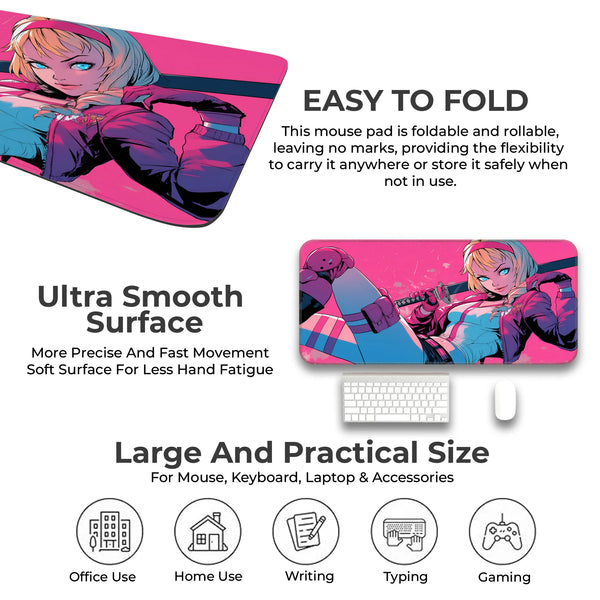 Gwenpool Sword Ready Pink Action Deskmat