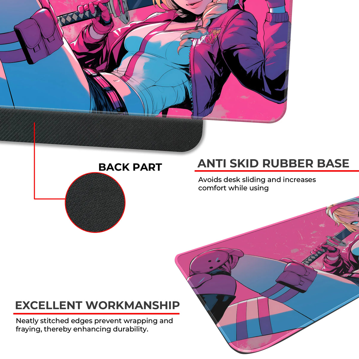 Gwenpool Sword Ready Pink Action Deskmat
