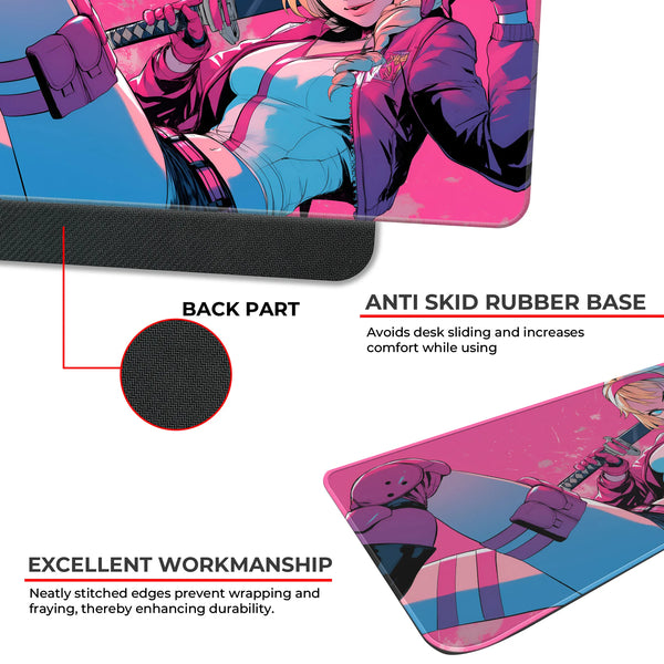 Gwenpool Sword Ready Pink Action Deskmat