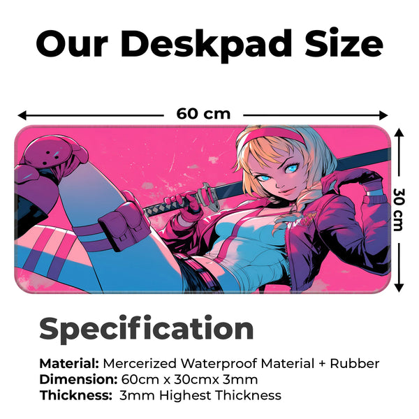 Gwenpool Sword Ready Pink Action Deskmat