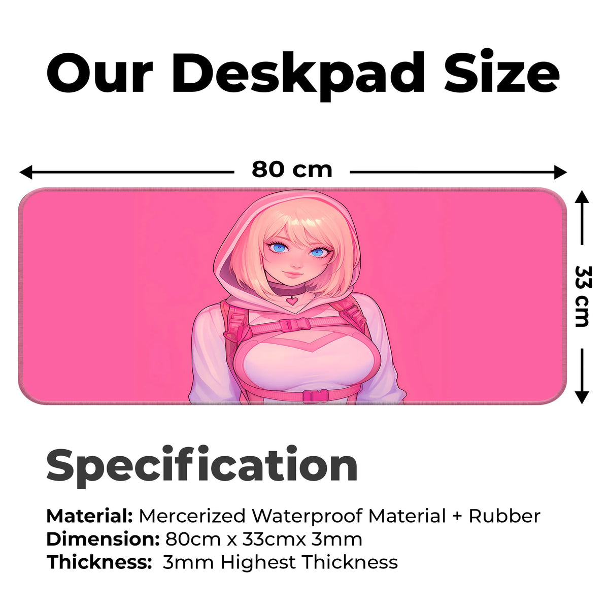 Spider Gwen Cute Pink Hoodie Anime Deskmat