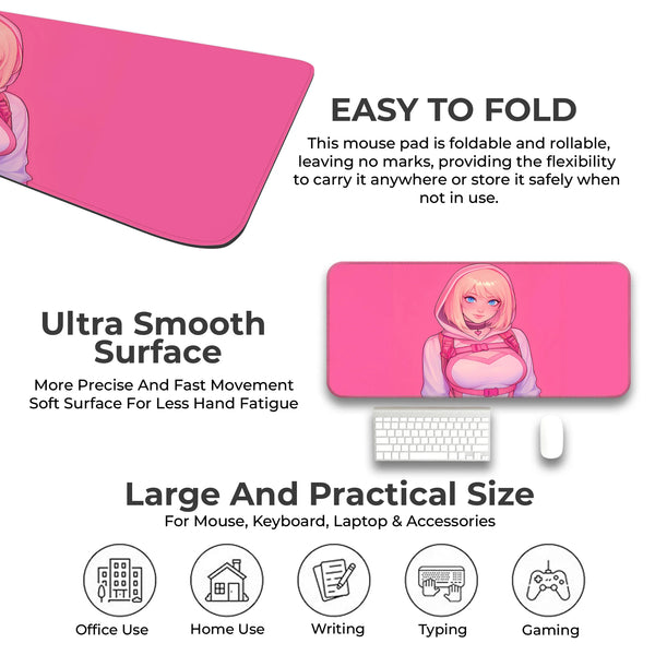 Spider Gwen Cute Pink Hoodie Anime Deskmat