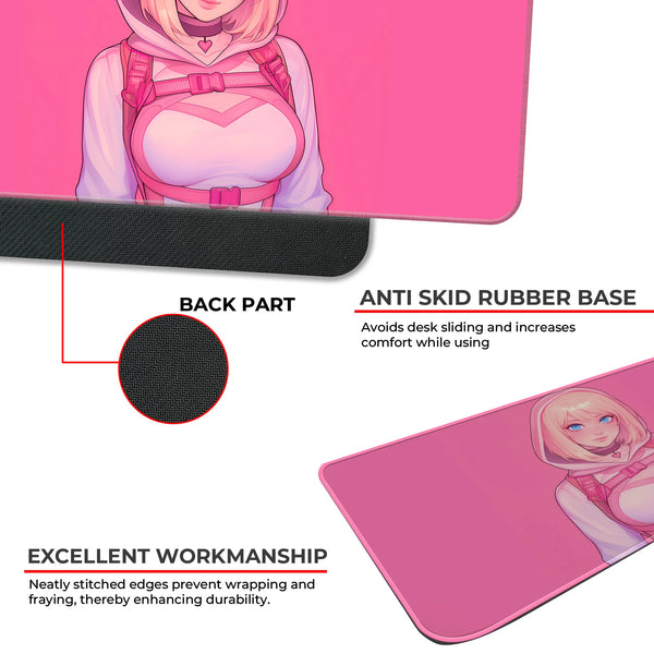 Spider Gwen Cute Pink Hoodie Anime Deskmat