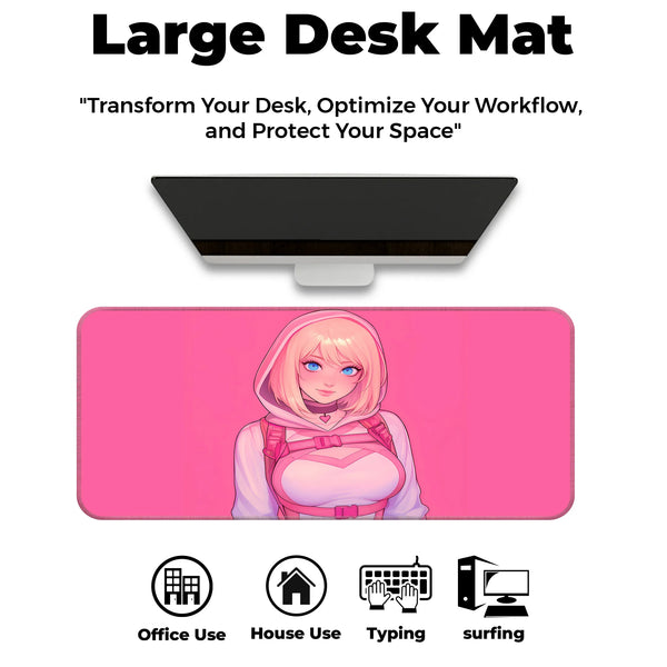 Spider Gwen Cute Pink Hoodie Anime Deskmat