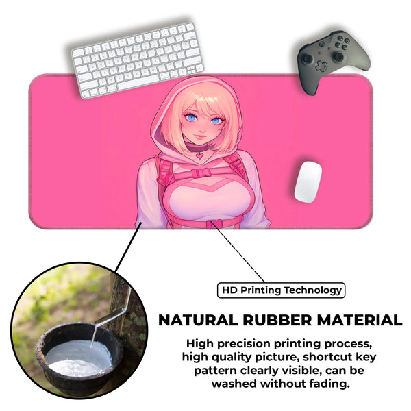 Spider Gwen Cute Pink Hoodie Anime Deskmat