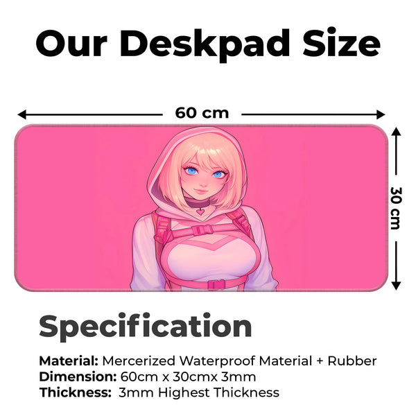 Spider Gwen Cute Pink Hoodie Anime Deskmat