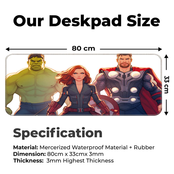 Avengers Trio Hulk Black Widow Thor Deskmat