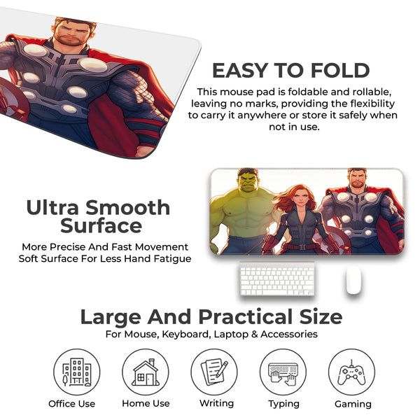 Avengers Trio Hulk Black Widow Thor Deskmat
