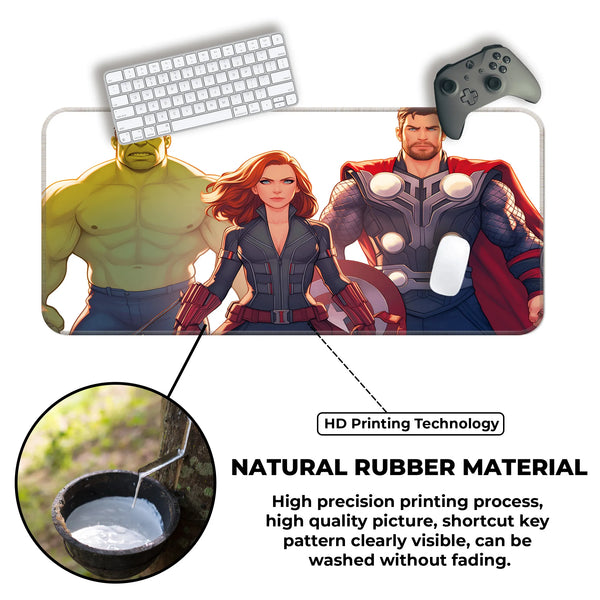 Avengers Trio Hulk Black Widow Thor Deskmat
