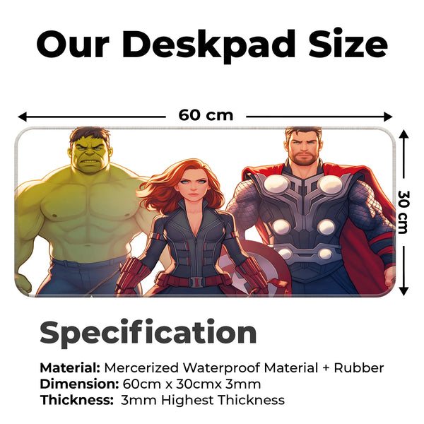 Avengers Trio Hulk Black Widow Thor Deskmat