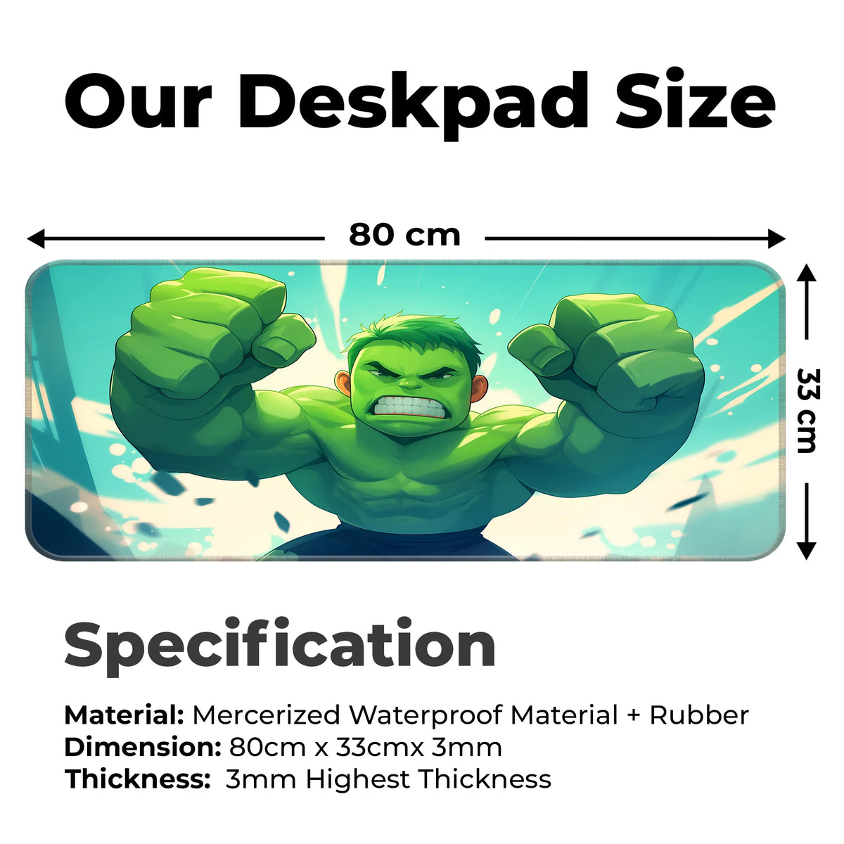 Baby Hulk Rage Mode – Cute Yet Fierce Green Giant Art Deskmat