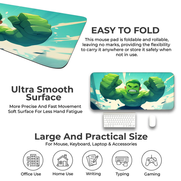 Baby Hulk Rage Mode – Cute Yet Fierce Green Giant Art Deskmat