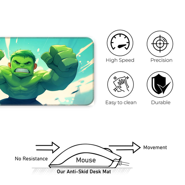 Baby Hulk Rage Mode – Cute Yet Fierce Green Giant Art Deskmat