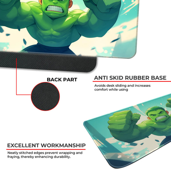 Baby Hulk Rage Mode – Cute Yet Fierce Green Giant Art Deskmat