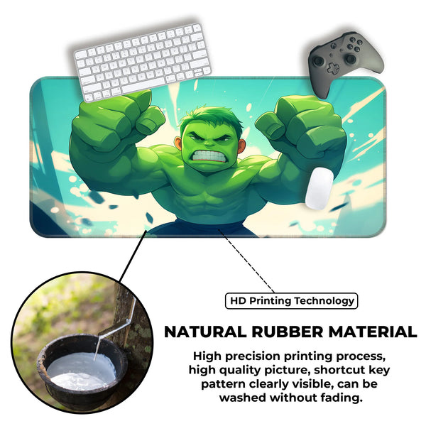 Baby Hulk Rage Mode – Cute Yet Fierce Green Giant Art Deskmat