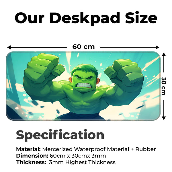 Baby Hulk Rage Mode – Cute Yet Fierce Green Giant Art Deskmat