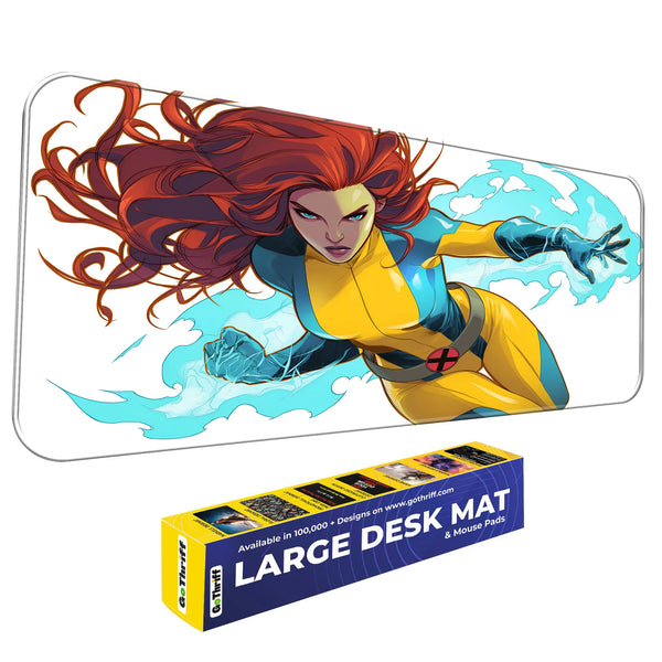 Fiery Red-Haired Mutant Hero Anime Deskmat