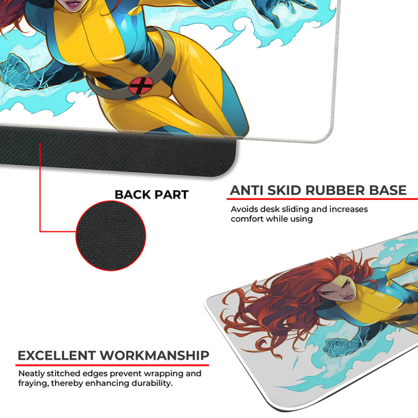 Fiery Red-Haired Mutant Hero Anime Deskmat