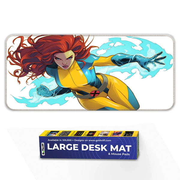 Fiery Red-Haired Mutant Hero Anime Deskmat