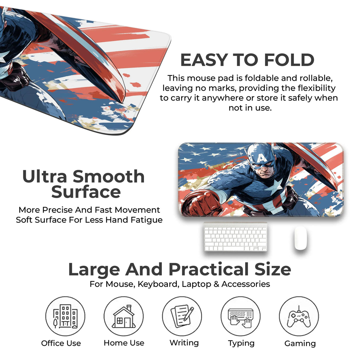 Captain America Action Pose Deskmat