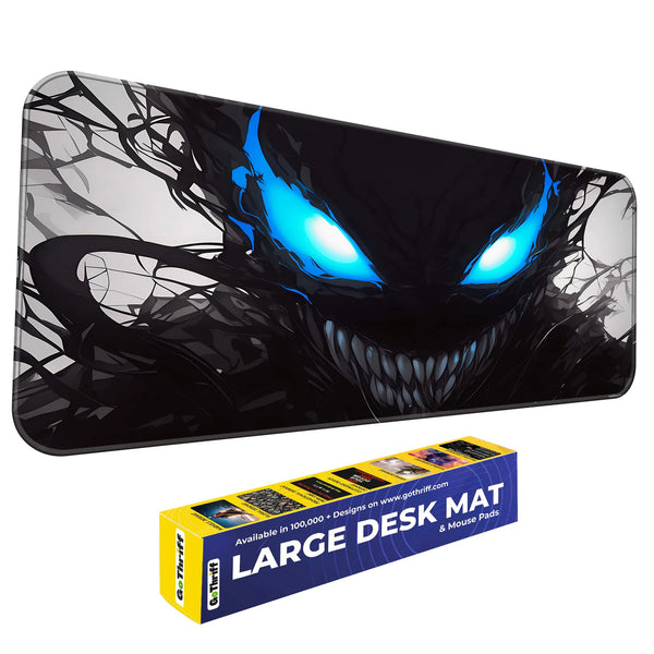 Venom Dark Vision Deskmat – Symbiote With Electric Blue Eyes Deskmat