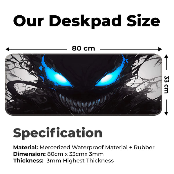 Venom Dark Vision Deskmat – Symbiote With Electric Blue Eyes Deskmat