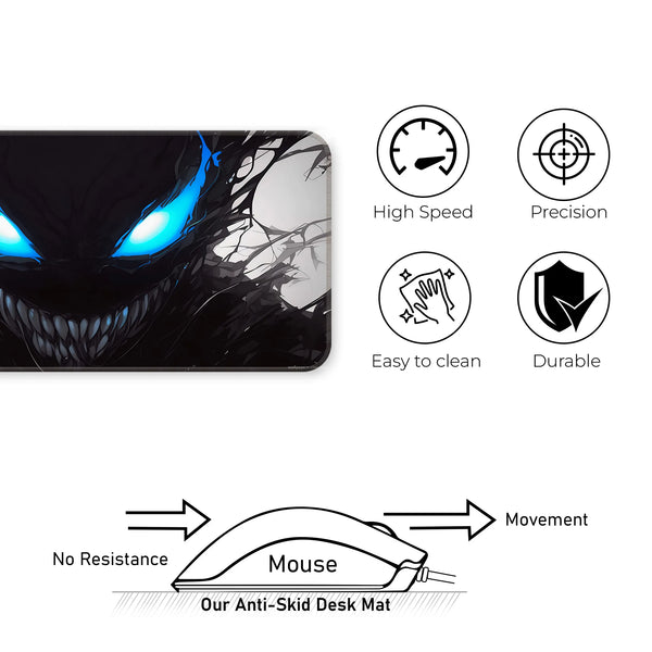 Venom Dark Vision Deskmat – Symbiote With Electric Blue Eyes Deskmat