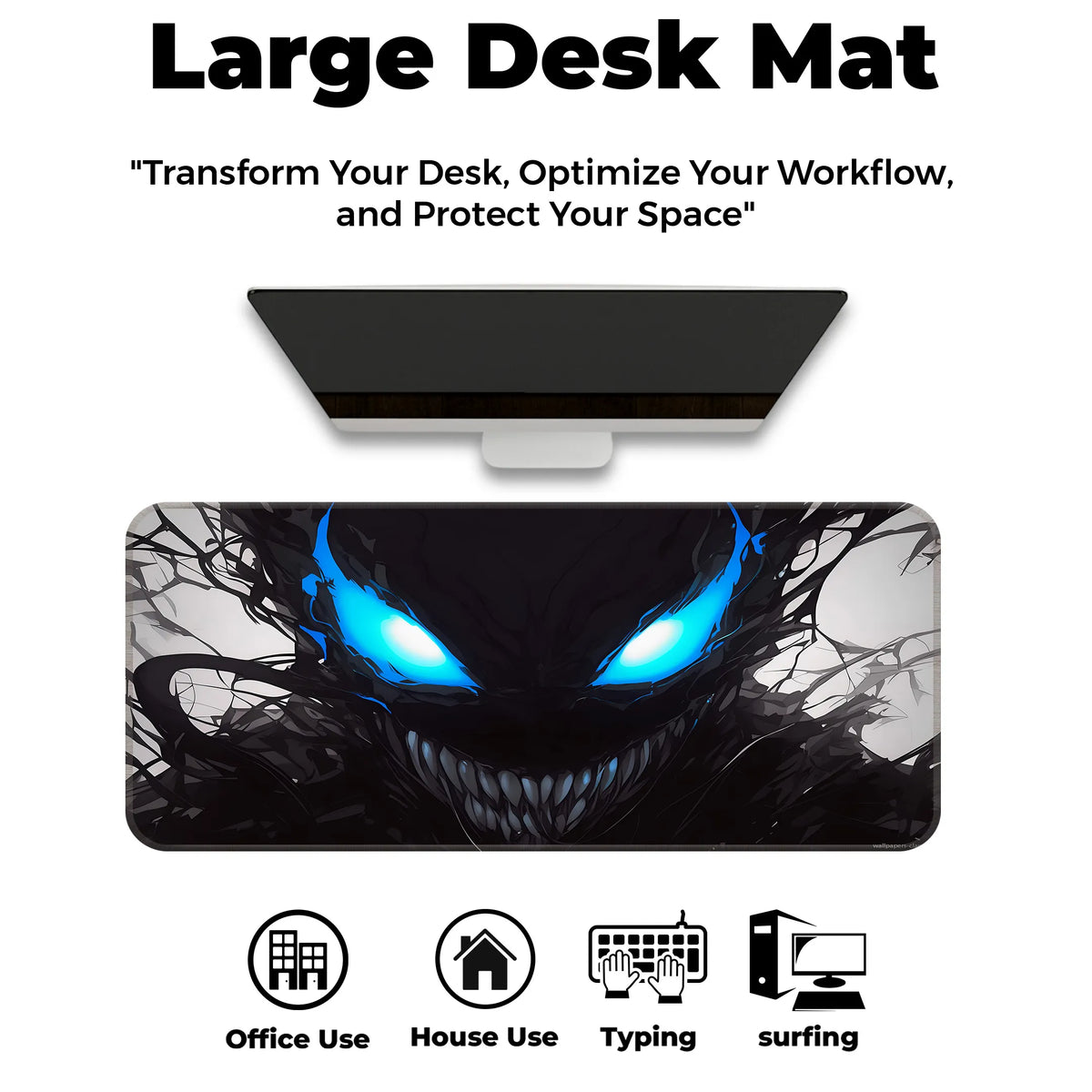 Venom Dark Vision Deskmat – Symbiote With Electric Blue Eyes Deskmat