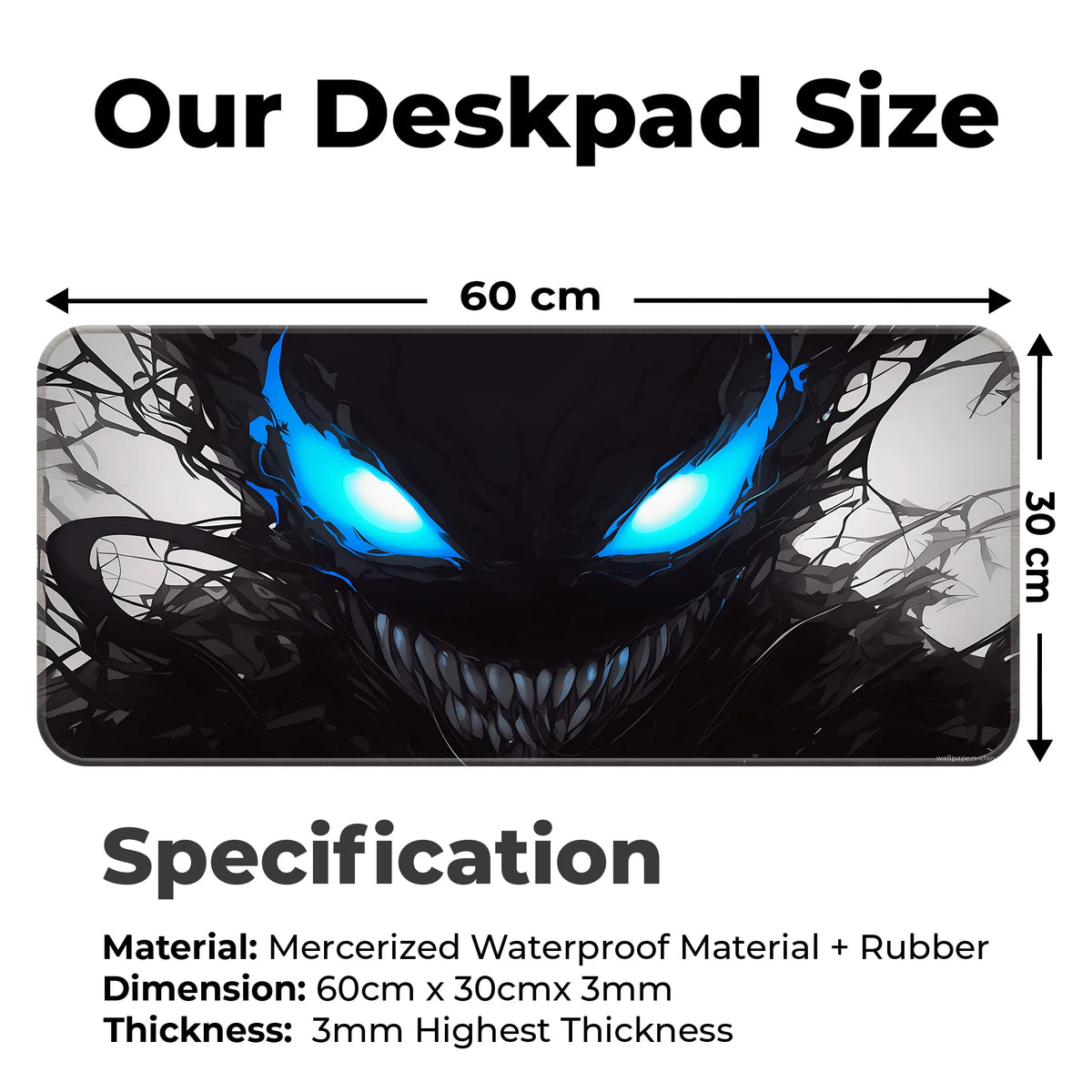Venom Dark Vision Deskmat – Symbiote With Electric Blue Eyes Deskmat