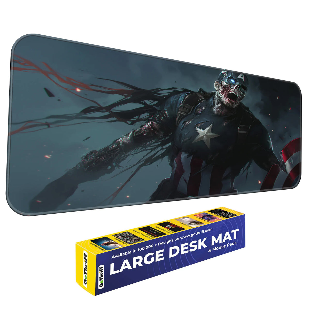 Zombie Captain America Dark Horror Art Deskmat