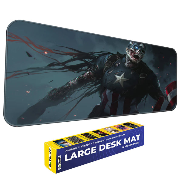 Zombie Captain America Dark Horror Art Deskmat