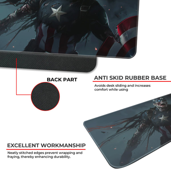 Zombie Captain America Dark Horror Art Deskmat