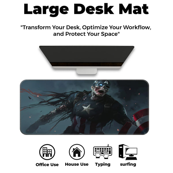 Zombie Captain America Dark Horror Art Deskmat