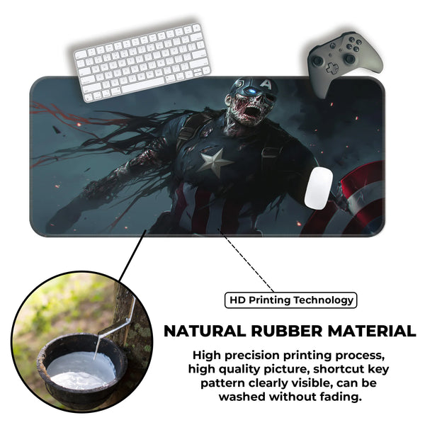 Zombie Captain America Dark Horror Art Deskmat