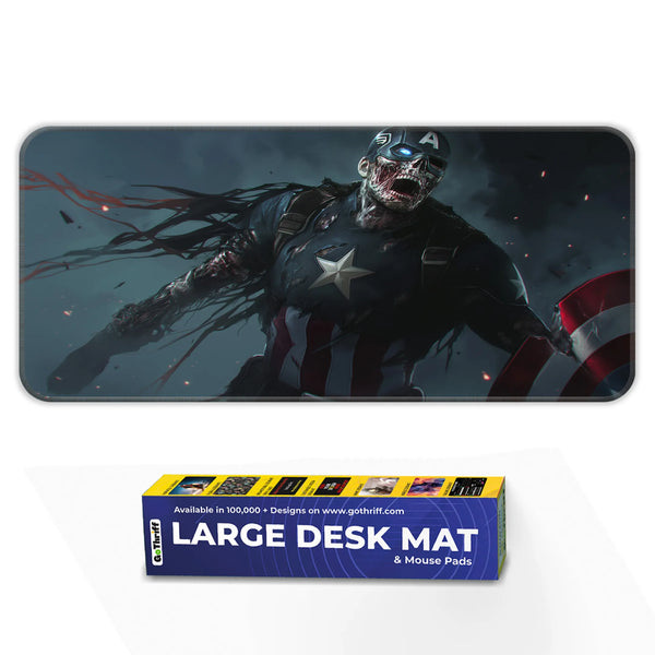 Zombie Captain America Dark Horror Art Deskmat