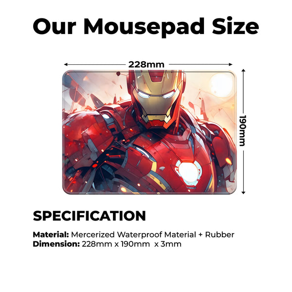 Iron Man Armor Glow Design Gaming Mousepad