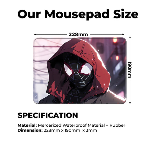 Spider Man Miles Morales Red Hood Design Mousepad