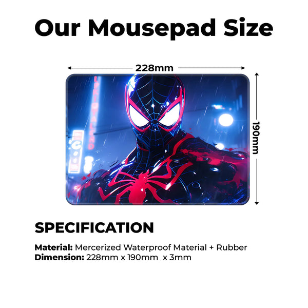 Spider Man Miles Morales Neon Glow Art Mousepad