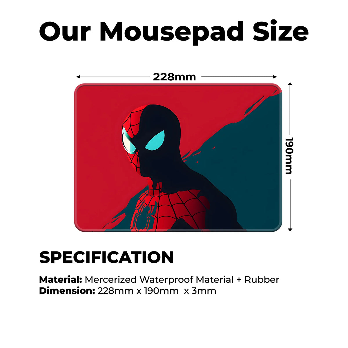 Minimal Red and Black Spider Man Design Mousepad