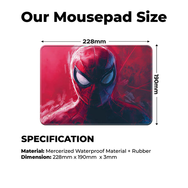 Spider Man Bold Red Portrait Art Mousepad