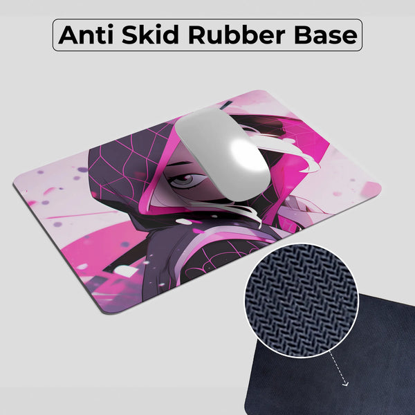 Spider Gwen Pink Hooded Design Gaming Mousepad