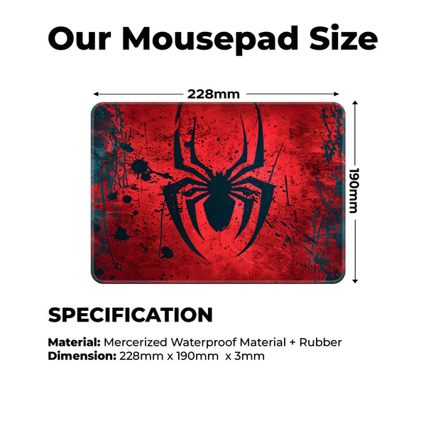Spider Man Black Logo on Red Abstract Mousepad