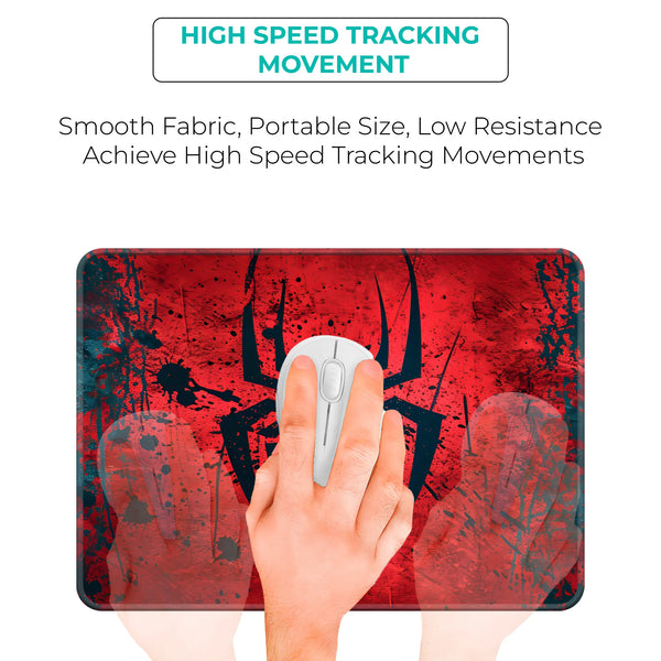 Spider Man Black Logo on Red Abstract Mousepad
