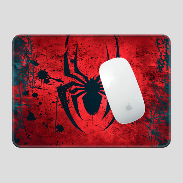 Spider Man Black Logo on Red Abstract Mousepad