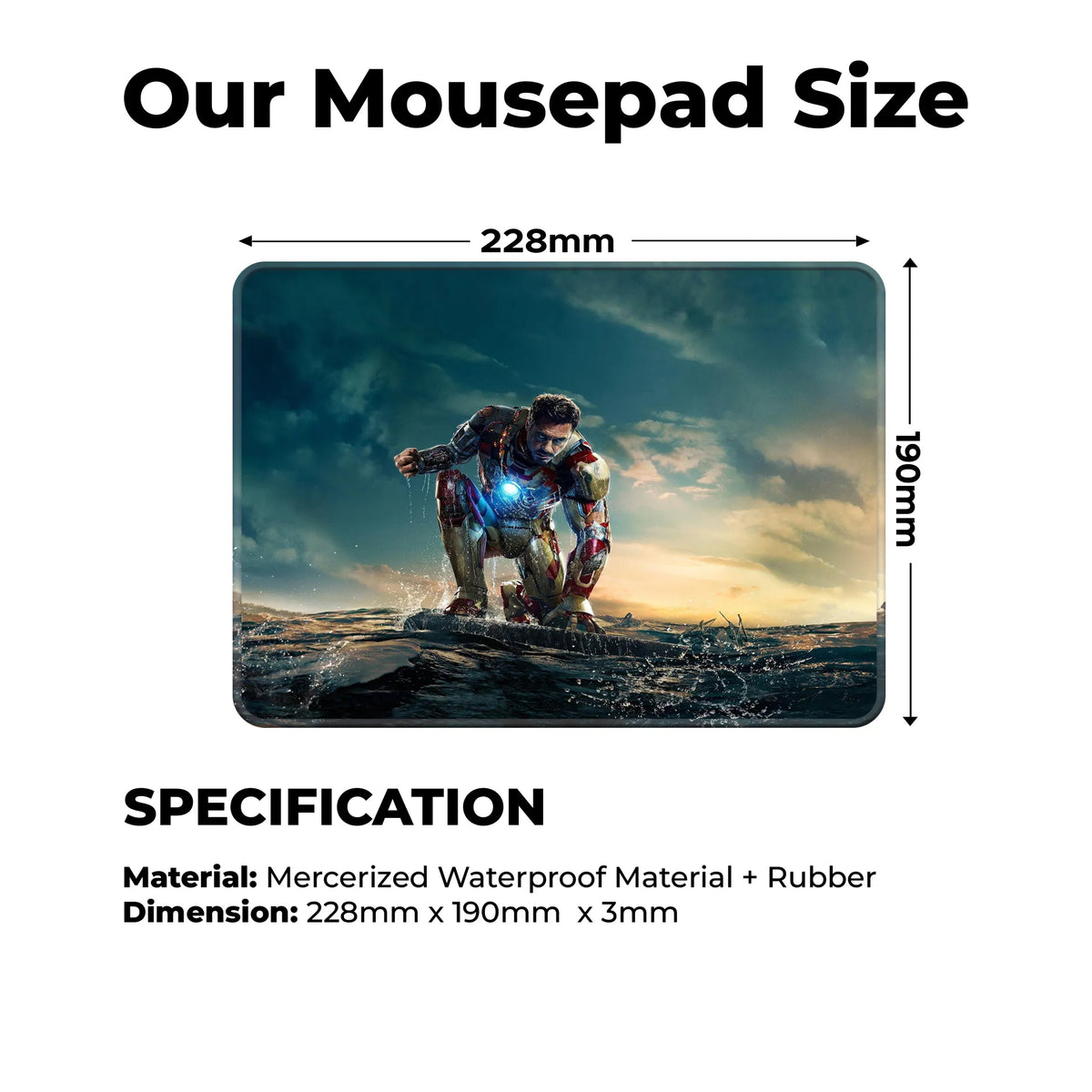 Iron Man Ocean Armor Superhero Mousepad