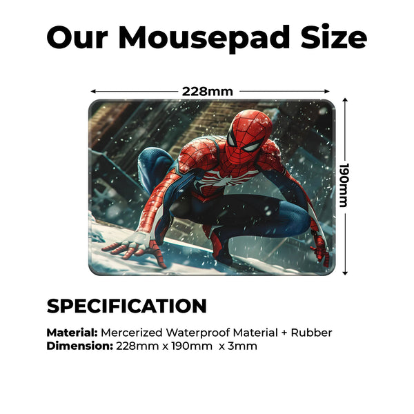 Spider Man Winter Snow Action Pose Mousepad