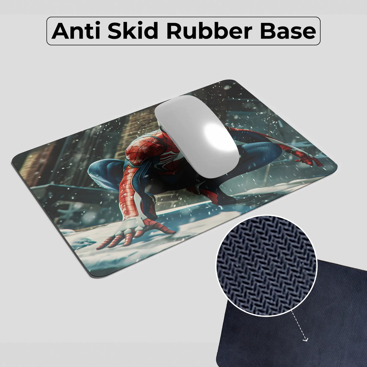 Spider Man Winter Snow Action Pose Mousepad