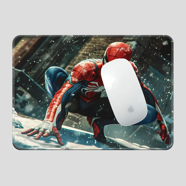 Spider Man Winter Snow Action Pose Mousepad